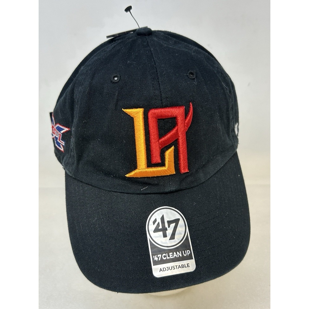 47 Brand XFL LA Wildcats Baseball Hat Embroidered Adjustable Strapback Black